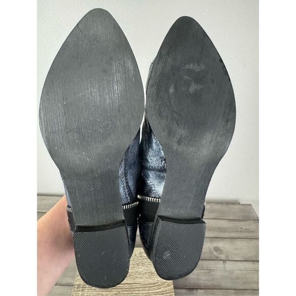 Villa Wang Studded Slip On Gray Western Booties Size 7.5 - Picture 4 of 11